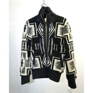 Pendleton Foxglove Fleece Full Zip Jacket Black/Ivory Medium Women's